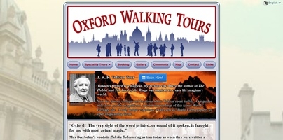 Screenshot of Oxford Literary Tours’s website on a desktop computer