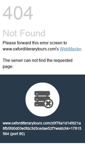 Screenshot of Oxford Literary Tours’s website on a mobile phone