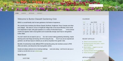 Screenshot of Burton Dassett Gardening Club’s website on a desktop computer
